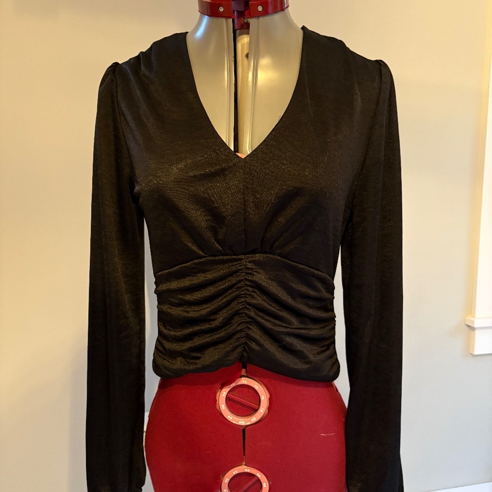 Ruched Velvet-like Top - NWOT